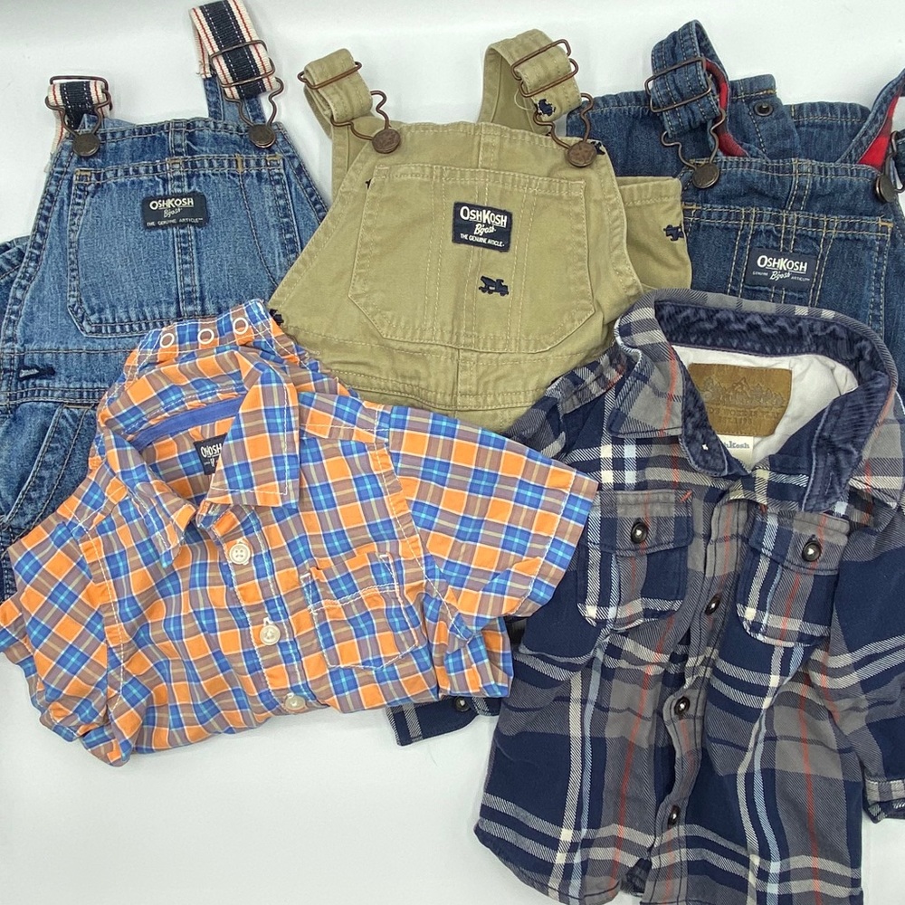 OshKosh Overalls and Shorts FIVE item Bundle - 18M
